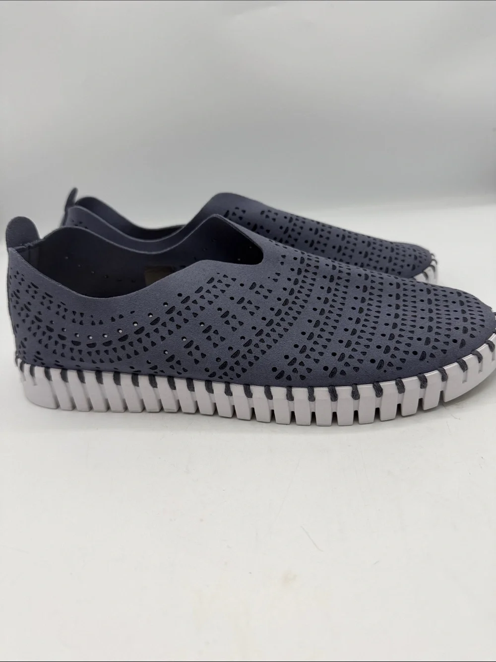 Ilse Jacobsen Gray Perforated Slip-On Loafers - Picture 5 of 8